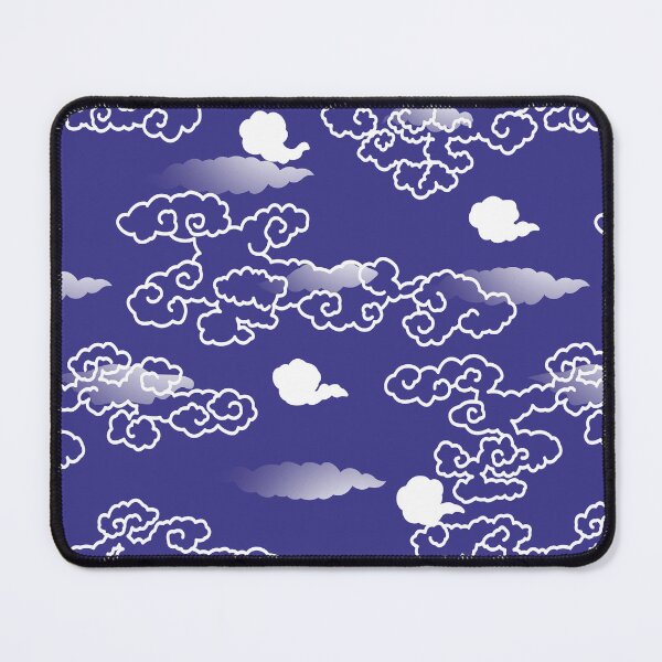 Item preview, Japanese cloud traditional kimono pattern royal blue design   designed and sold by Japanculture.
