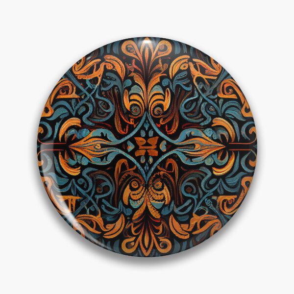 Item preview, Symmetrical Dark Country Pattern Digital Painting designed and sold by CodeAndColors.