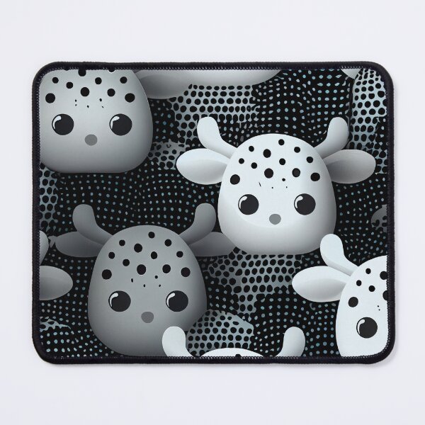 Item preview, Abstract Monochromatic Kawaii Dreamy Calming Animal Pattern Digital Painting designed and sold by CodeAndColors.