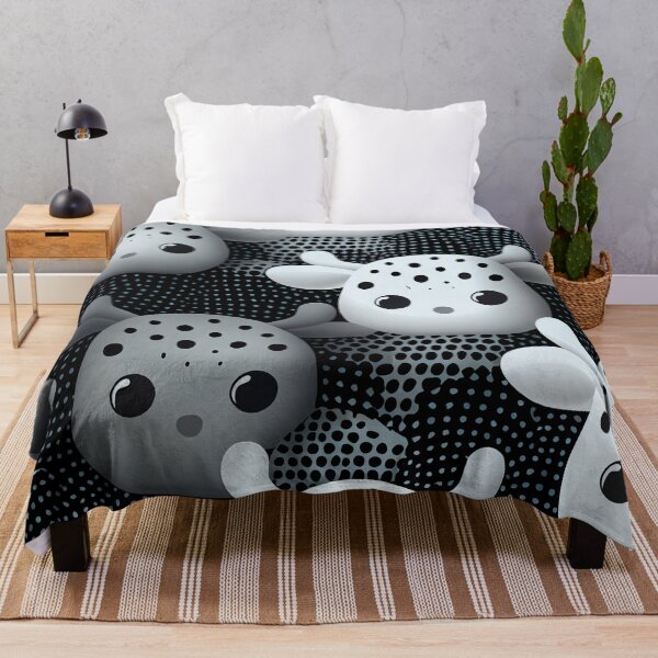 Item preview, Abstract Monochromatic Kawaii Dreamy Calming Animal Pattern Digital Painting designed and sold by CodeAndColors.