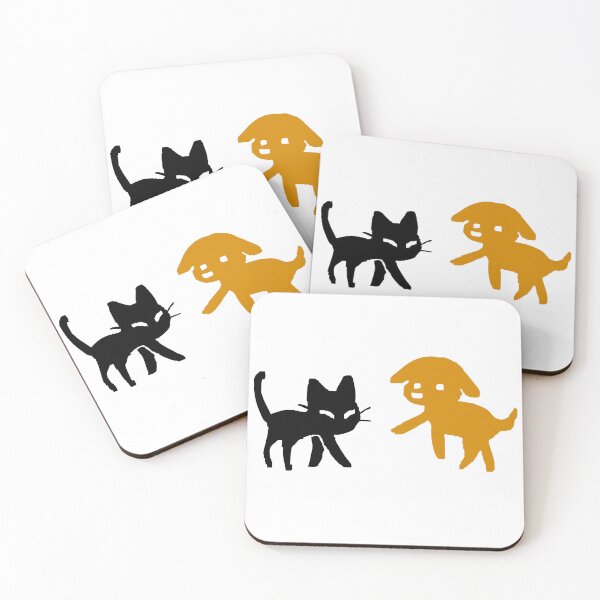 Item preview, Black Cat & Golden Retriever designed and sold by Josilly.