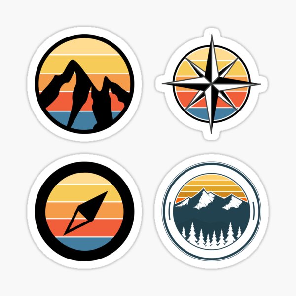 Item preview, Retro Sunset Camping Sticker Pack designed and sold by AdventureSupply.