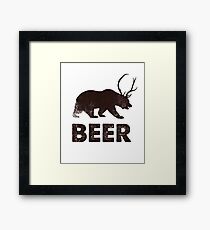 Vintage Beer Bear Pun Framed Print