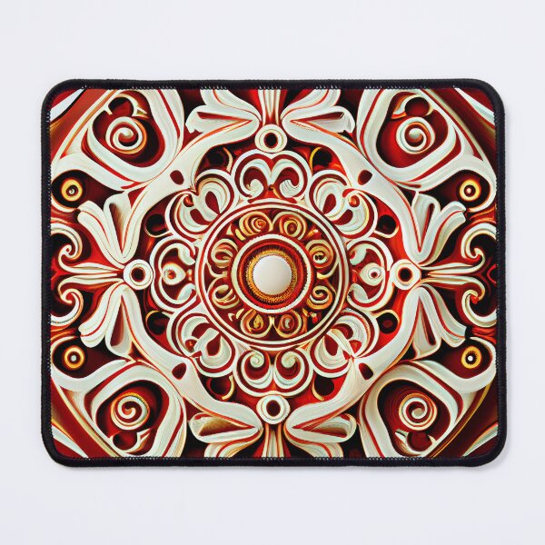 Item preview, Red Abstract Circular New Mediterranean Pattern Digital Painting designed and sold by CodeAndColors.