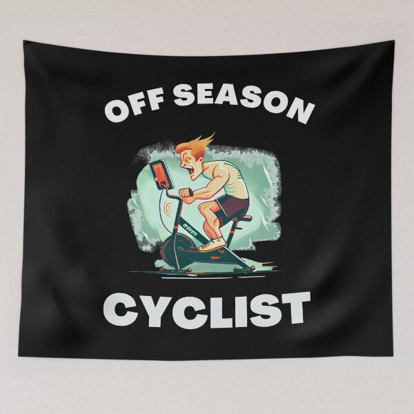Item preview, Funny spin, funny indoor cycling design - OFF SEASON CYCLIST (9) designed and sold by TourDePassion.