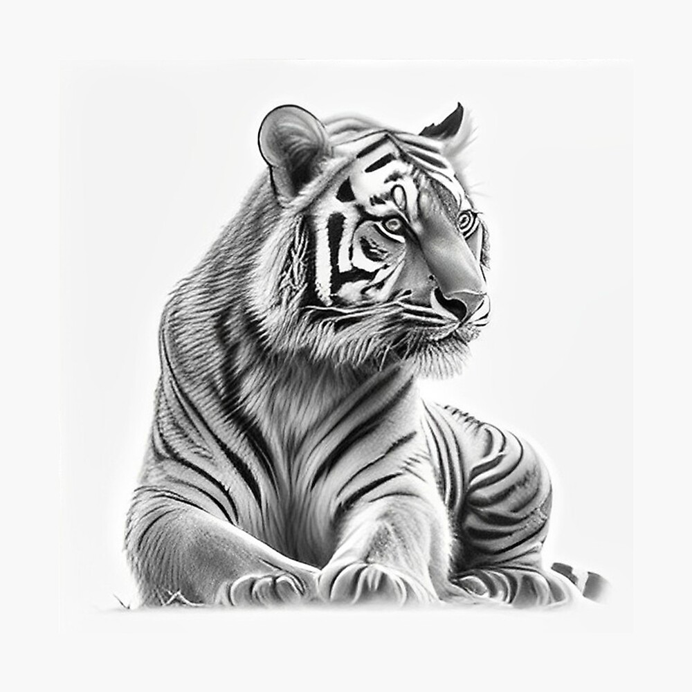 Tiger With Roses Illustration Tiger Drawing Tiger Sketch Tiger PNG and  Vector with Transparent Background for Free Download