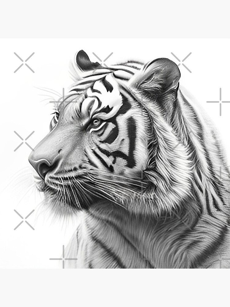 Tiger Vector Drawing, Tiger Drawing Sketch In Full Growth, Crouching Tiger  In Black And White, Vector Graphics To Design Royalty Free SVG, Cliparts,  Vectors, and Stock Illustration. Image 124802354.