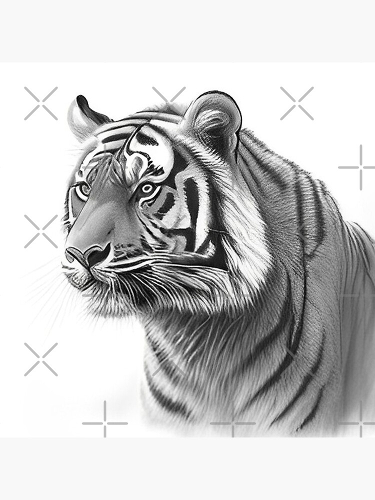 Amazon.com: Imagekind Apex, Tiger Pencil Drawing Realistic Wildlife  Illustration by Peter Williams, Poster Art Print, Wall Decor | 35x48