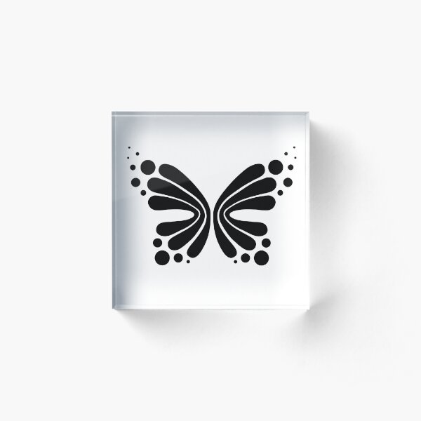 Graphic Butterfly B&W - Shee Vector Shape Acrylic Block