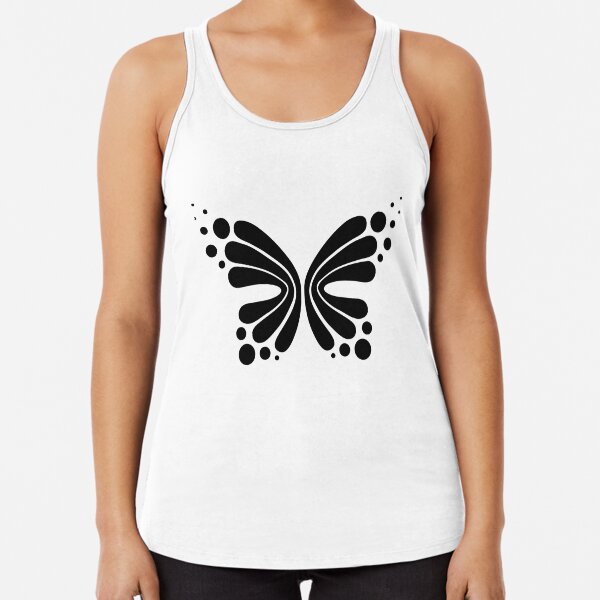 Graphic Butterfly B&W - Shee Vector Shape Racerback Tank Top