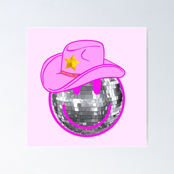 Blue preppy disco ball smiley Poster for Sale by SUUSCK ☆