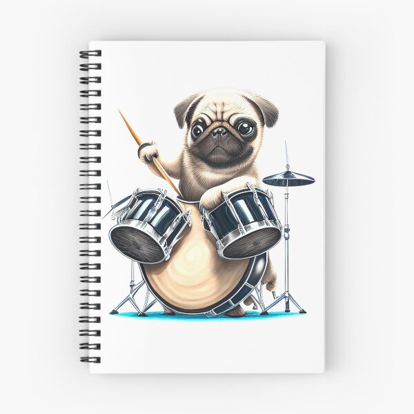 Item preview, Pug Dog Playing Drums Drummer Graphic Tee designed and sold by JackCurtis1991.