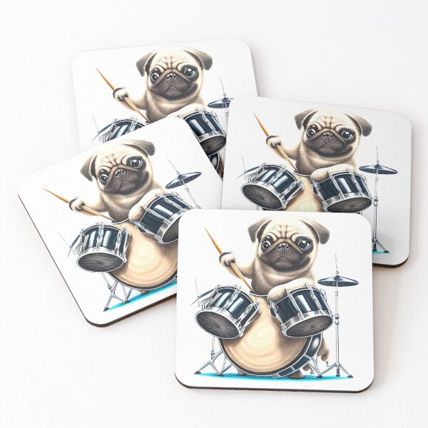 Item preview, Pug Dog Playing Drums Drummer Graphic Tee designed and sold by JackCurtis1991.