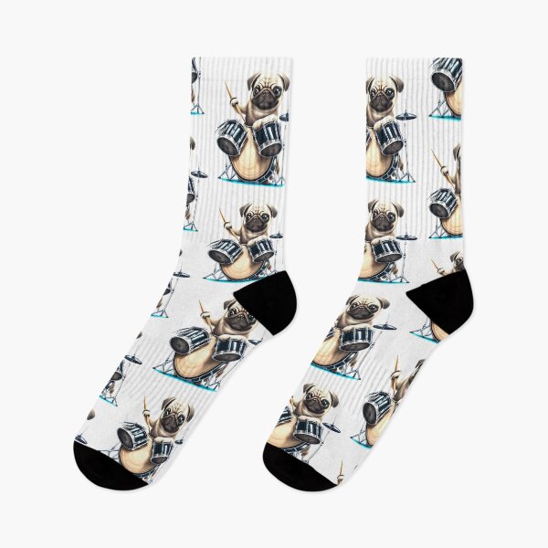 Item preview, Pug Dog Playing Drums Drummer Graphic Tee designed and sold by JackCurtis1991.
