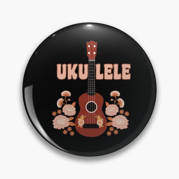 Item preview, Ukulele with flowers - background in black variant designed and sold by piesdesignart.