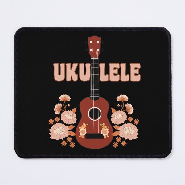 Item preview, Ukulele with flowers - background in black variant designed and sold by piesdesignart.