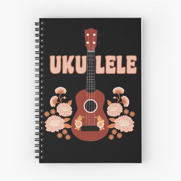 Item preview, Ukulele with flowers - background in black variant designed and sold by piesdesignart.