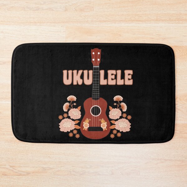 Item preview, Ukulele with flowers - background in black variant designed and sold by piesdesignart.