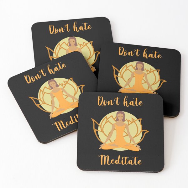 Item preview, Don't hate, meditate on black background designed and sold by Misschemical.