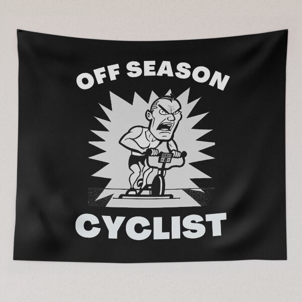 Item preview, Funny spin, funny indoor cycling greyscale design - OFF SEASON CYCLIST (1) designed and sold by TourDePassion.