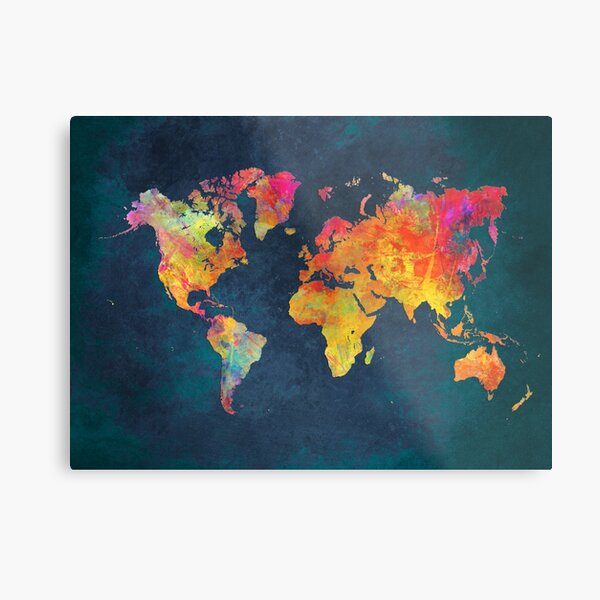 World Map Metal Print