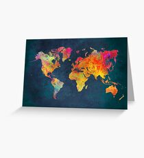 World Map Greeting Card
