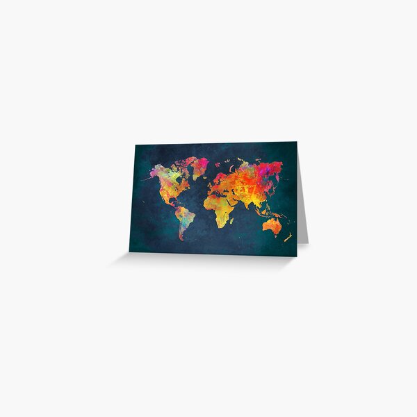 World Map Greeting Card