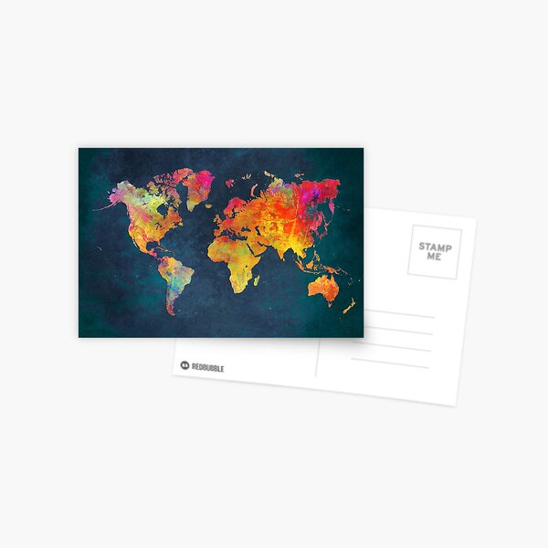 World Map  Postcard