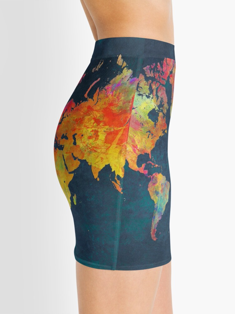 Mini Skirt, World Map  designed and sold by JBJart
