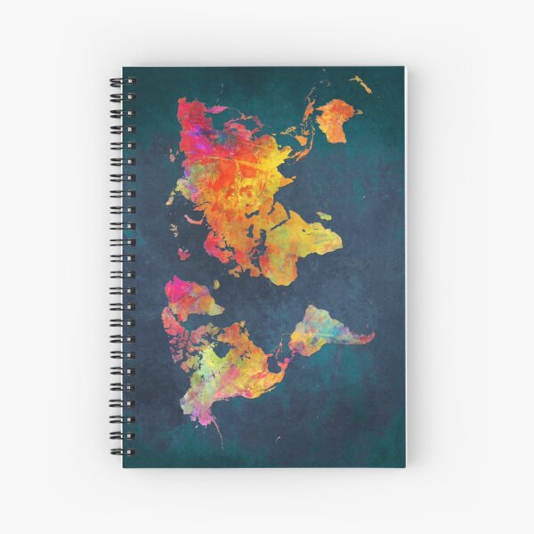 World Map Spiral Notebook