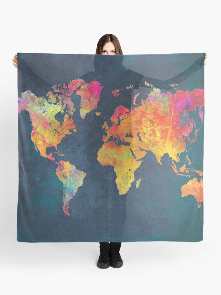 world map scarf