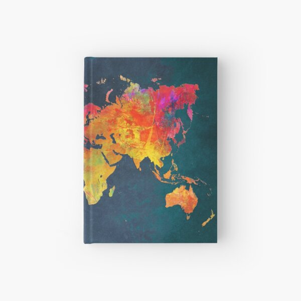 World Map Hardcover Journal