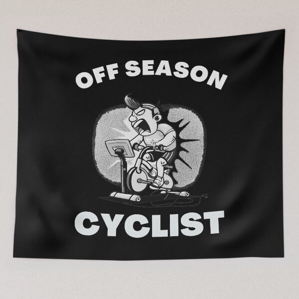 Item preview, Funny spin, funny indoor cycling greyscale design - OFF SEASON CYCLIST (2) designed and sold by TourDePassion.