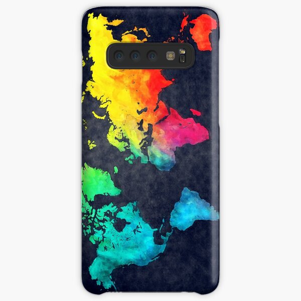 Weltkarte Aquarell 6 #map #worldmap Samsung Galaxy Leichte Hülle