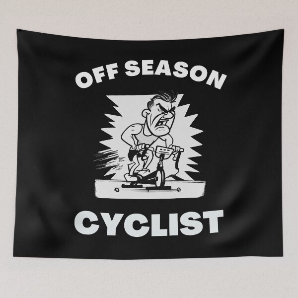 Item preview, Funny spin, funny indoor cycling greyscale design - OFF SEASON CYCLIST (3) designed and sold by TourDePassion.