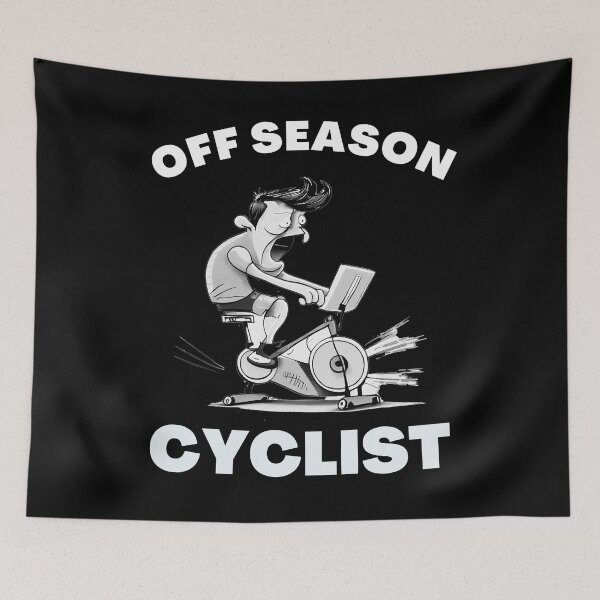 Item preview, Funny spin, funny indoor cycling greyscale design - OFF SEASON CYCLIST (5) designed and sold by TourDePassion.