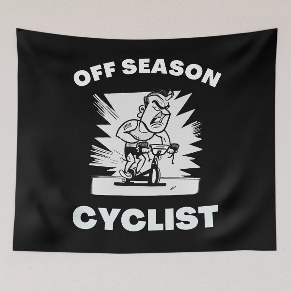 Item preview, Funny spin, funny indoor cycling greyscale design - OFF SEASON CYCLIST (8) designed and sold by TourDePassion.
