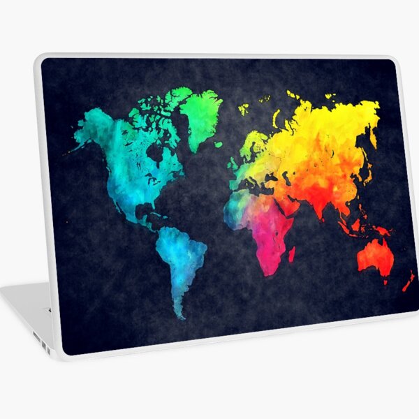 world map watercolor 6 #map #worldmap Laptop Skin