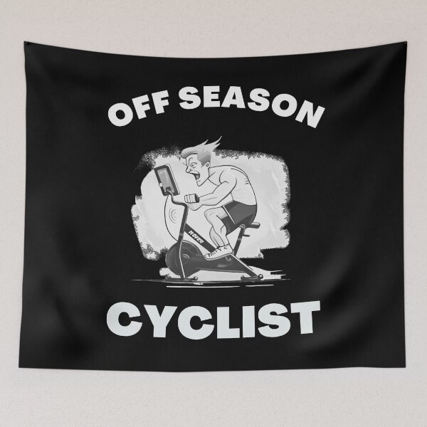 Item preview, Funny spin, funny indoor cycling greyscale design - OFF SEASON CYCLIST (9) designed and sold by TourDePassion.