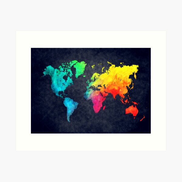 Vista previa del artículo con la obra «mapa del mundo acuarela 6 #map #worldmap», diseñado y vendido por JBJart.