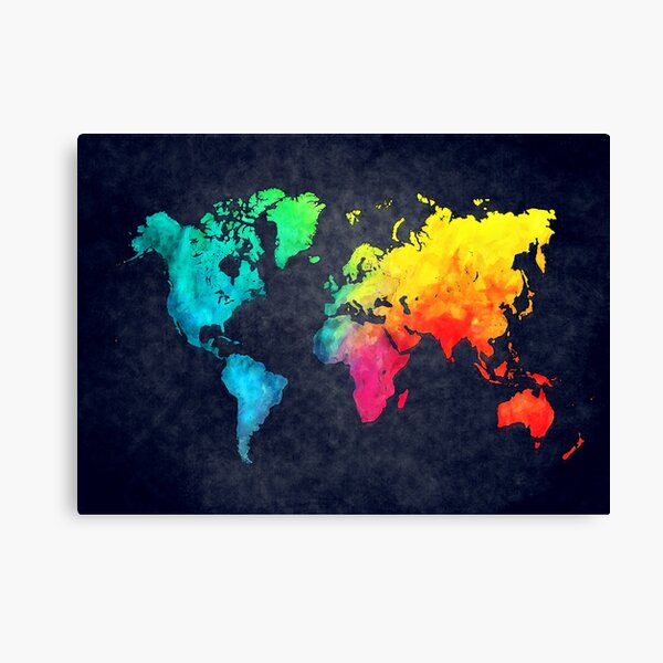 world map watercolor 6 #map #worldmap Canvas Print