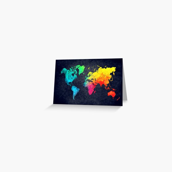 world map watercolor 6 #map #worldmap Greeting Card