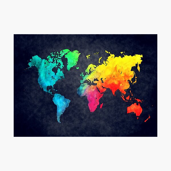 world map watercolor 6 #map #worldmap Photographic Print