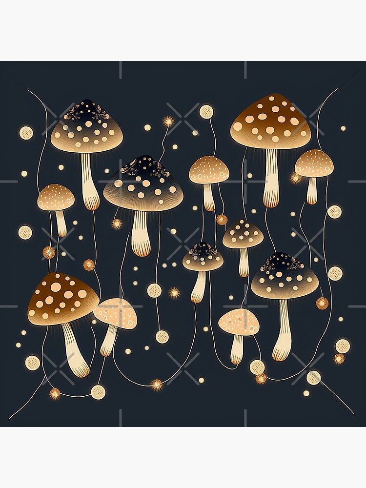 "Fun and colorful mushrooms. Drawing of hallucinating mushrooms. mushroom art." Sticker for Sale