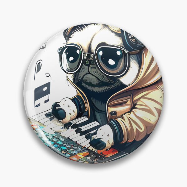 Item preview, Pug Dog Playing Synth Keyboard Player designed and sold by JackCurtis1991.