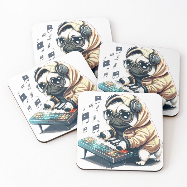 Item preview, Pug Dog Playing Synth Keyboard Player designed and sold by JackCurtis1991.