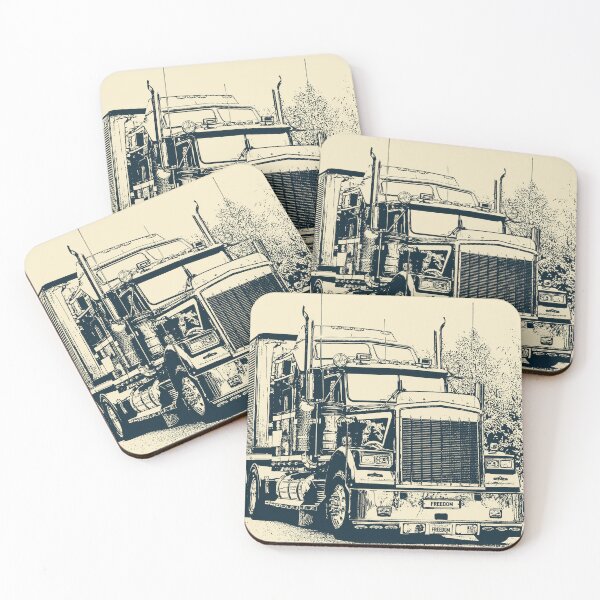 Item preview, Classic American Semi Trailer Truck Trucking Digital Art in Yellow  designed and sold by Taina Sohlman.