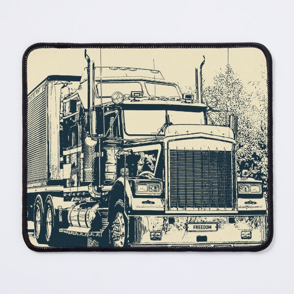 Item preview, Classic American Semi Trailer Truck Trucking Digital Art in Yellow designed and sold by Taina Sohlman.