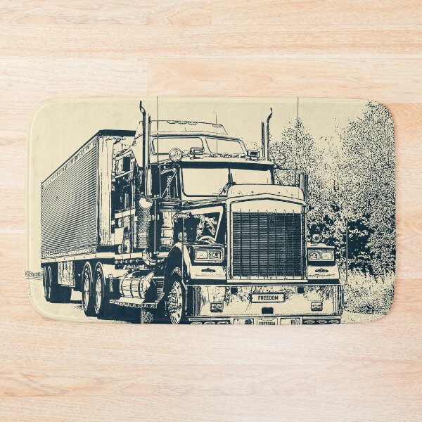 Item preview, Classic American Semi Trailer Truck Trucking Digital Art in Yellow  designed and sold by Taina Sohlman.