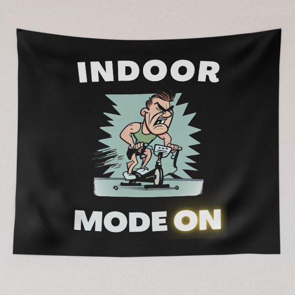 Item preview, Funny spin, funny indoor cycling design - INDOOR MODE ON (3) designed and sold by TourDePassion.